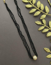 Trendy Beaded Mangalsutra In Black Spinal Beads With AD ball By Gehna Shop Mangalsutras